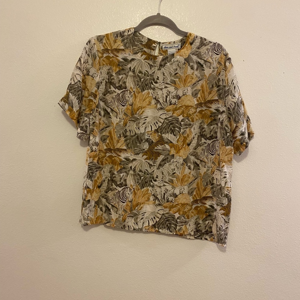 Silk Jungle Print Women's Top